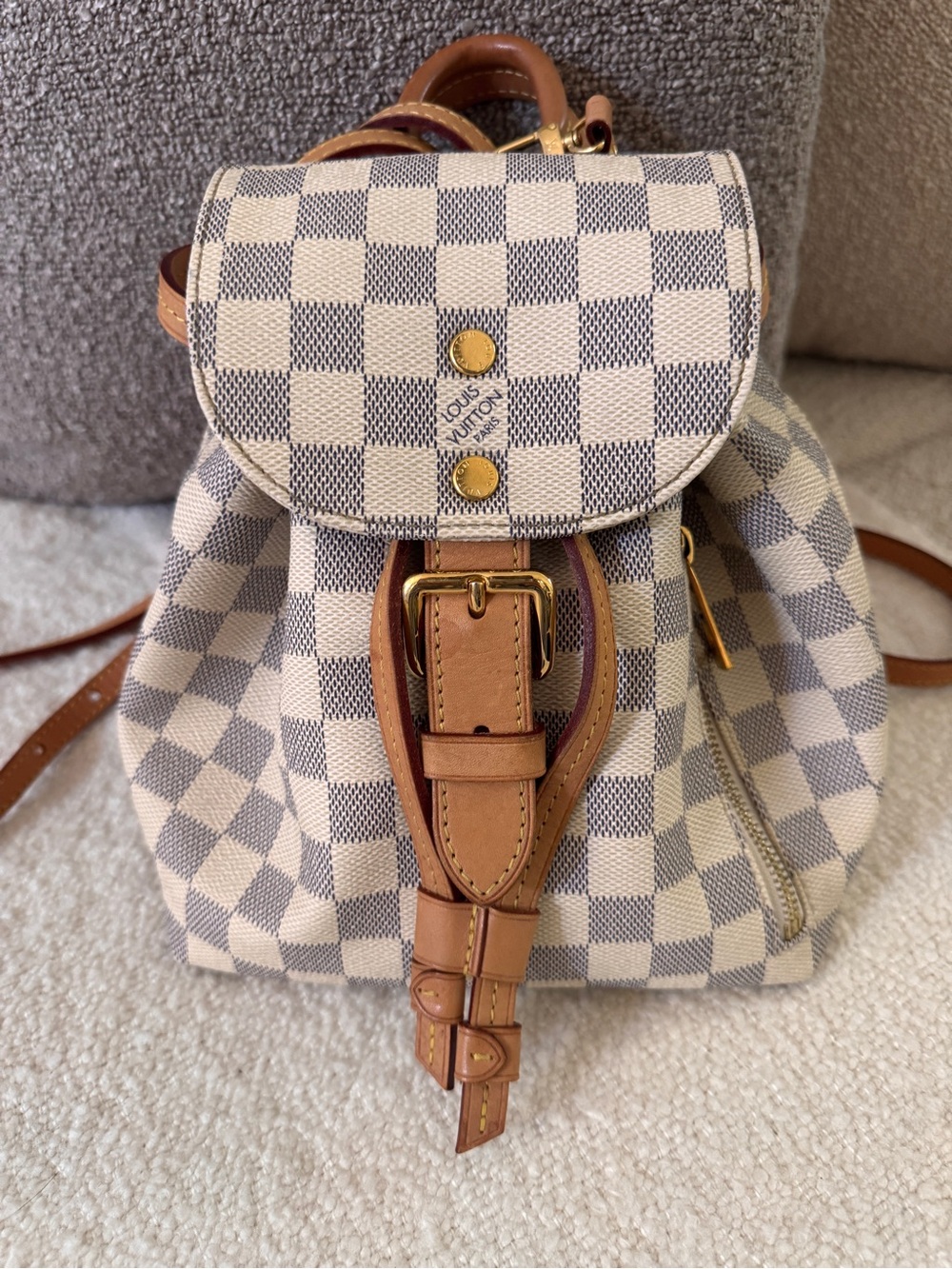Louis Vuitton Damier Azur Mini Backpack - Cream & Blue